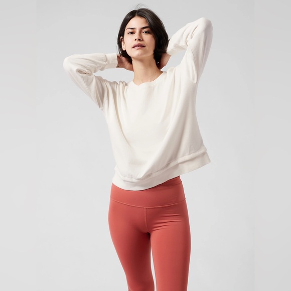 Athleta Women’s Sundown Sweatshirt II Size 1X Magnolia White - Picture 1 of 7
